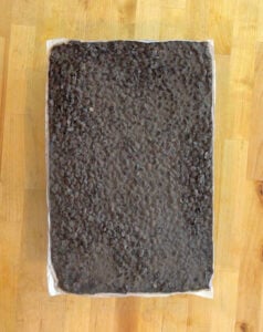 Chipotle Black Beans batch prepped on a tray.