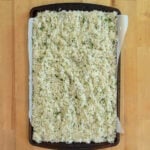 Chipotle Cilantro Lime Rice batch prepped on a tray